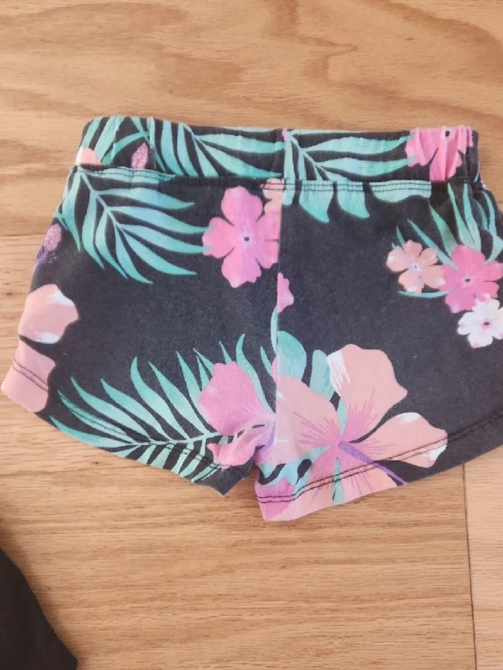 The Children's Place Girls' 3-Pack Shorts - Pink Tie-Dye, Black Floral, Black 2T